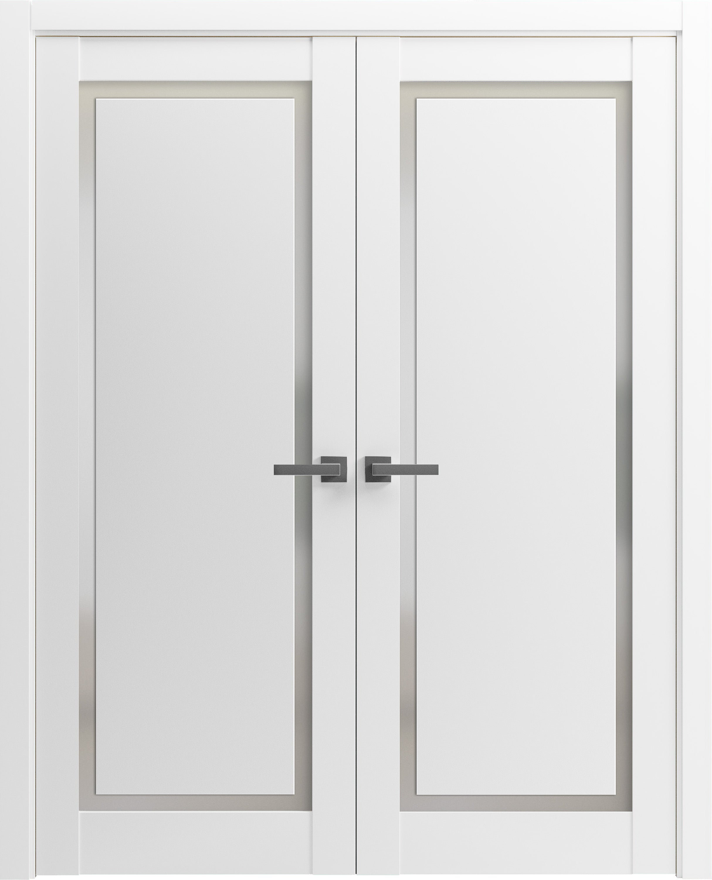 SARTODOORS Solid French Double Doors Planum 0888 Painted White With